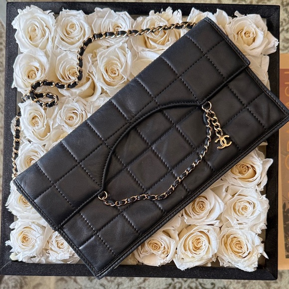 CHANEL Handbags - CHANEL Black Quilted Clutch with Chain Detail. Shoulder Bag.